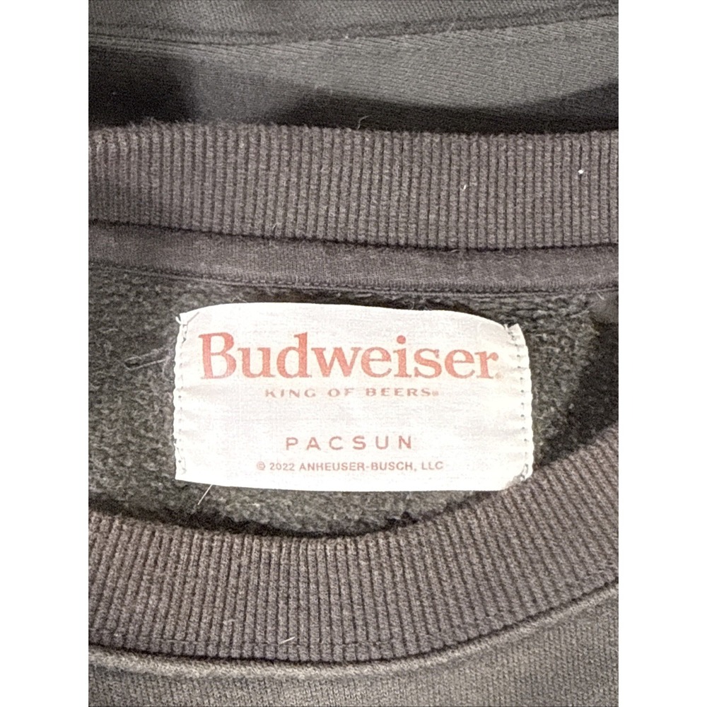 Budweiser Pacsun Sweatshirt Mens Size Small Gray Cowboy Bullrider Y2k Western - Picture 8 of 13